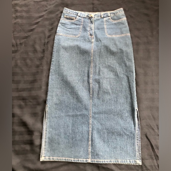 90s Full Length Denim Skirt - Picture 3 of 9